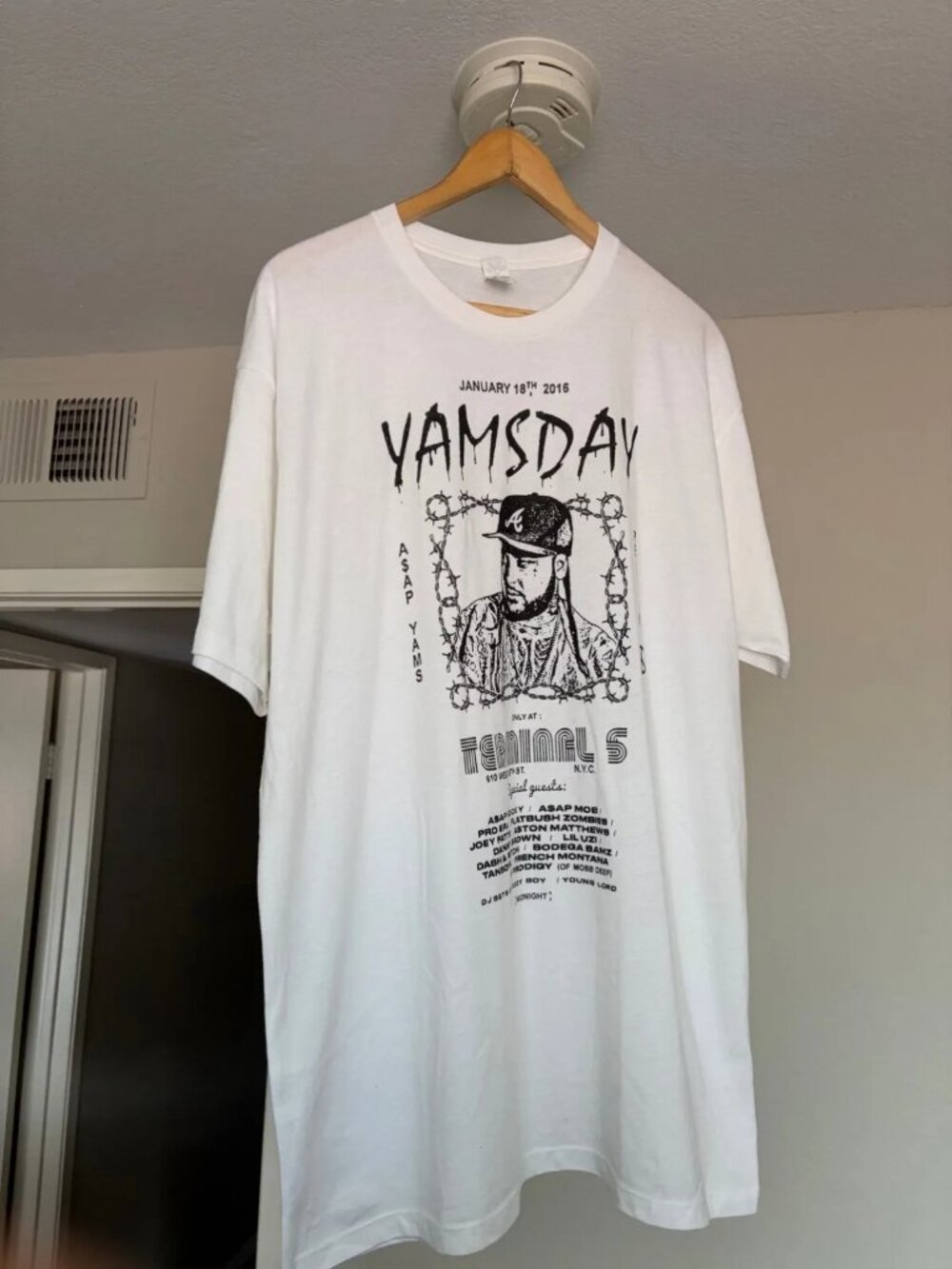 A$AP Yams Yams Day 2016 Terminal 5 NYC Memorial T-Shirt White XL A$AP Mob RARE